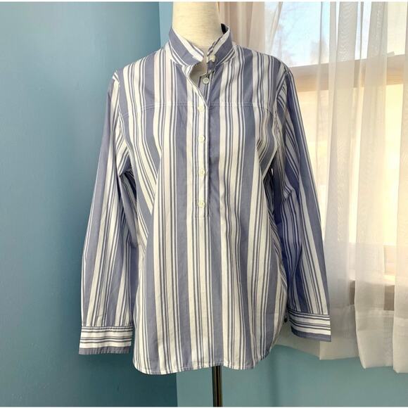 J. Crew Band Collar Cotton Tunic in Mixed Stripes Size 4 - Picture 3 of 9